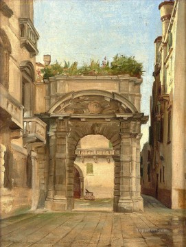  Entrada Pintura - Entrada al Palacio Morosini en San Salvator Venecia Jean Jules Antoine Lecomte du Nouy Realismo orientalista